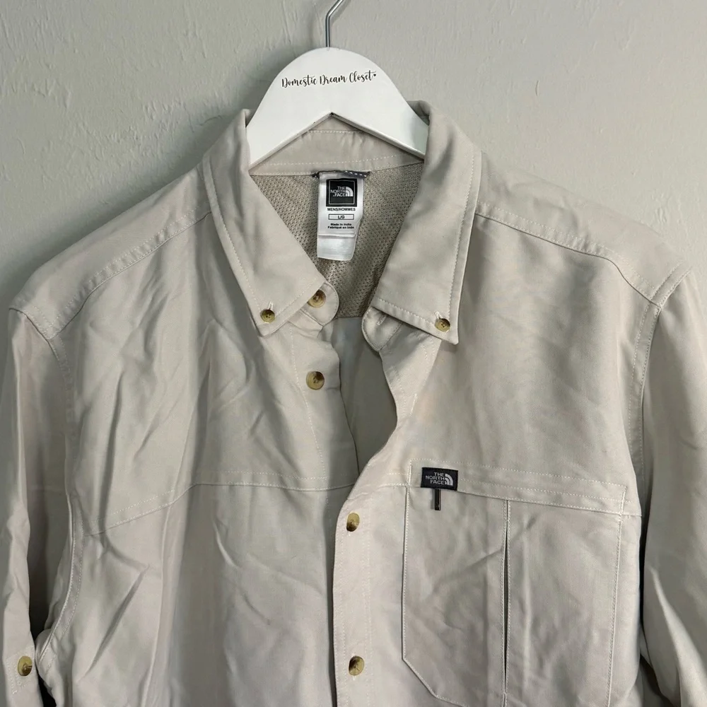 THE NORTH FACE Men’s Gray Button Down Shirt Outdoor Gorpcore Hiking A412 Size L